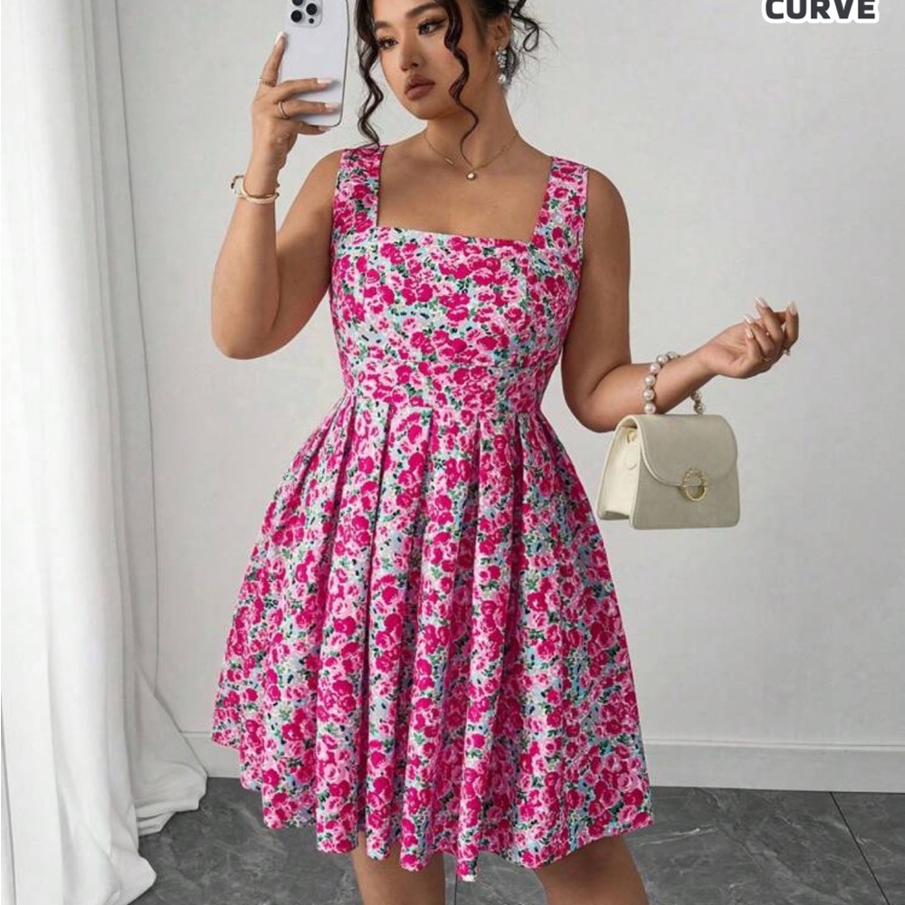 SHEIN Pink Floral Mini Dress